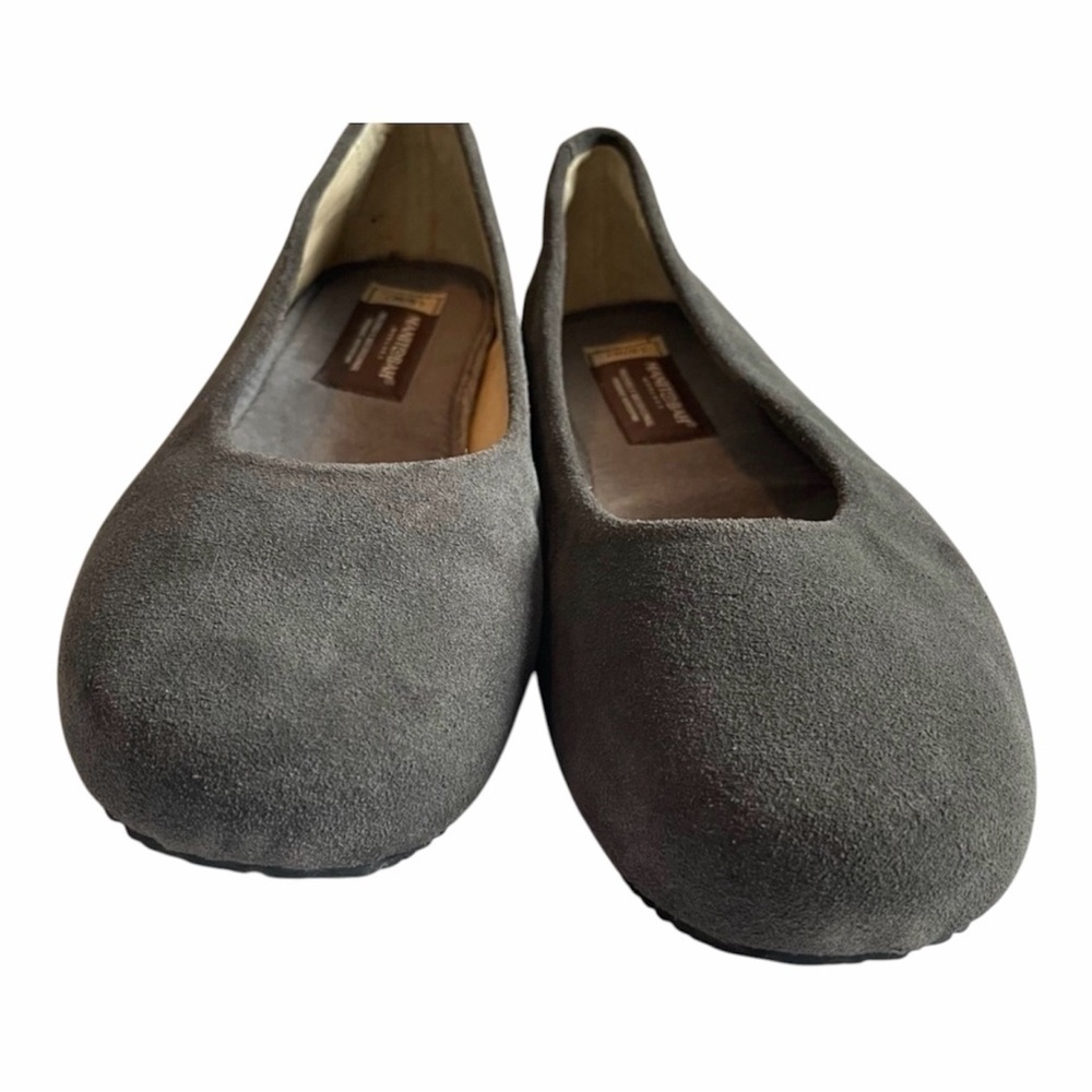 Women's Gray Suede Slip-On Ballet Flats